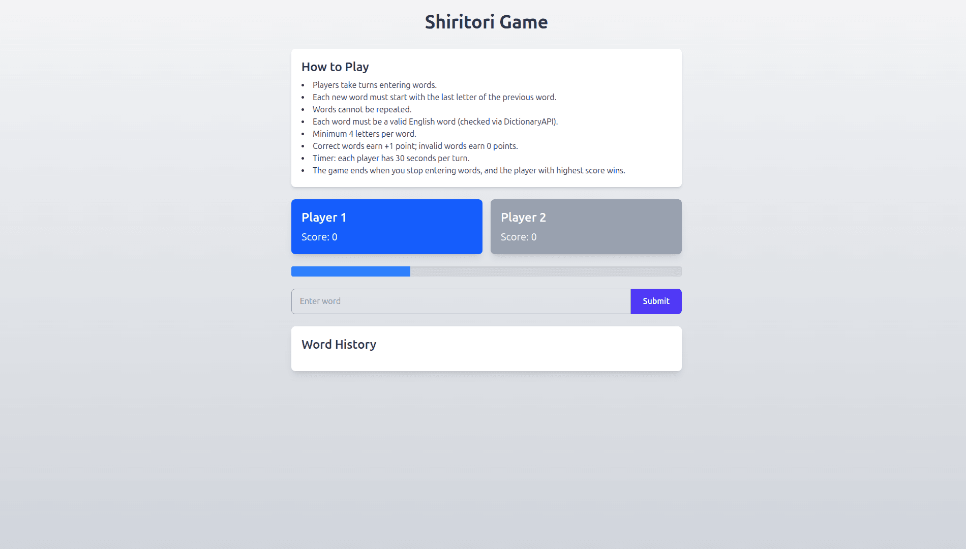 Shiritori Game
